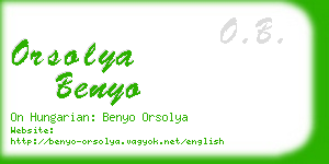 orsolya benyo business card